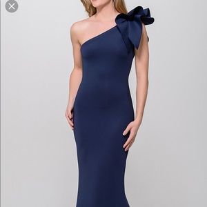 Jovani Navy Long Formal Dress